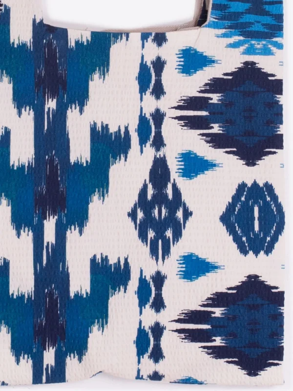Mujer Vilagallo Bolso Estampado Ikat Azul