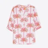 Mujer Vilagallo Camisa Francina Pink Palm Tree Print