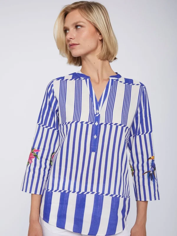 Mujer Vilagallo Camisa Francina Rayas Tropical