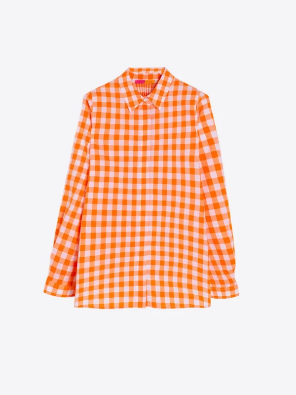 Mujer Vilagallo Camisa Ginger Orange Vichy
