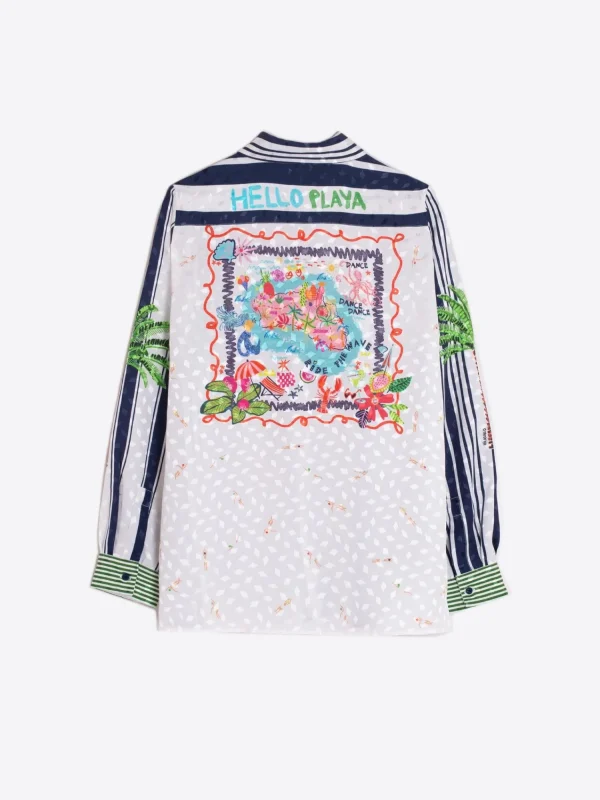 Mujer Vilagallo Camisa Irina Patchwork Print