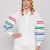 Mujer Vilagallo Camisa Mangas Abullonadas Popelin Blanco