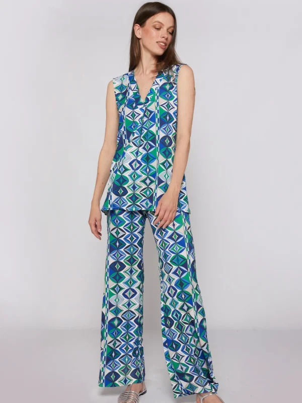 Mujer Vilagallo Camisa Punto Estampado Geometrico