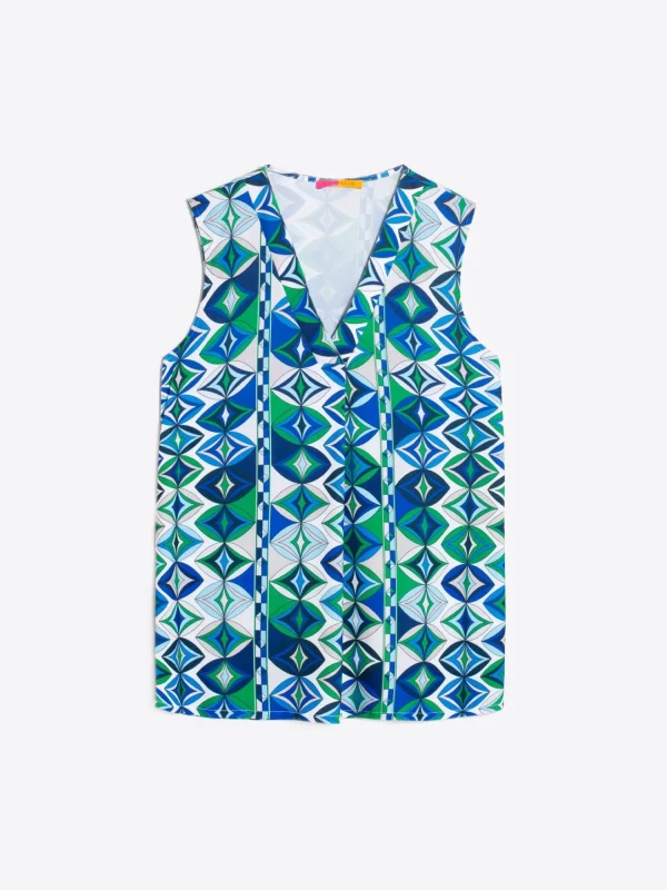 Mujer Vilagallo Camisa Punto Estampado Geometrico