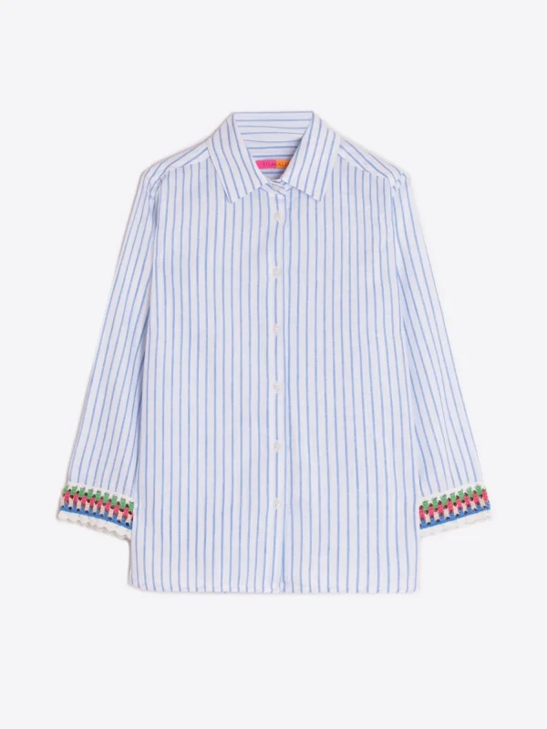 Mujer Vilagallo Camisa Rayas Con Lino Pasaman