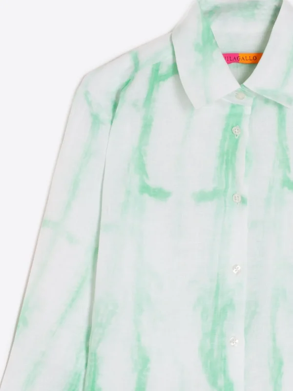 Mujer Vilagallo Camisa Sara Green Tie Dye