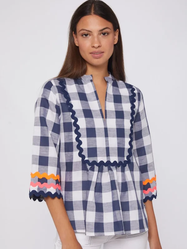 Mujer Vilagallo Camisa Vichy Navy