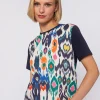 Mujer Vilagallo Camiseta Algodon Estampado Ikat