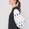 Mujer Vilagallo Camiseta Mangas Bordadas Ikat