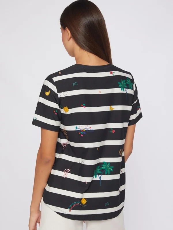 Mujer Vilagallo Camiseta Rayas B&N