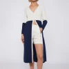 Mujer Vilagallo Cardigan Punto Bicolor Marino