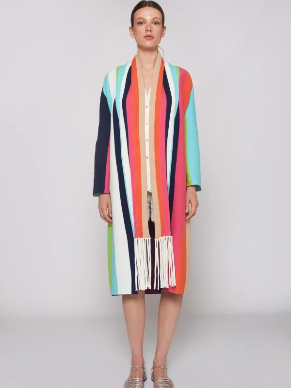 Mujer Vilagallo Cardigan Punto Rayas Multicolor
