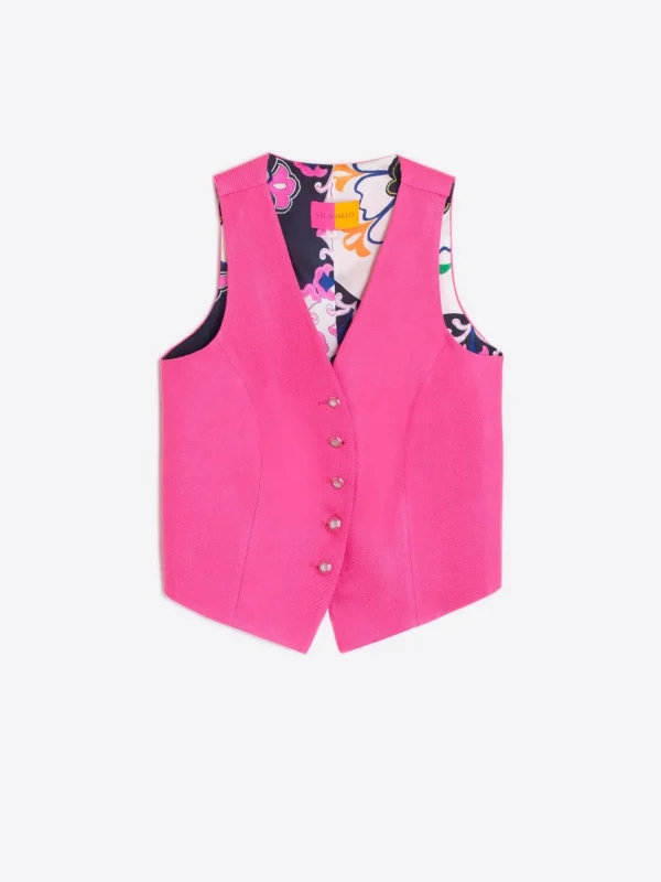 Mujer Vilagallo Chaleco Smart Pink Savile