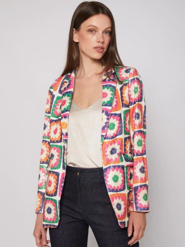 Mujer Vilagallo Chaqueta Andrea Crochet Sequins