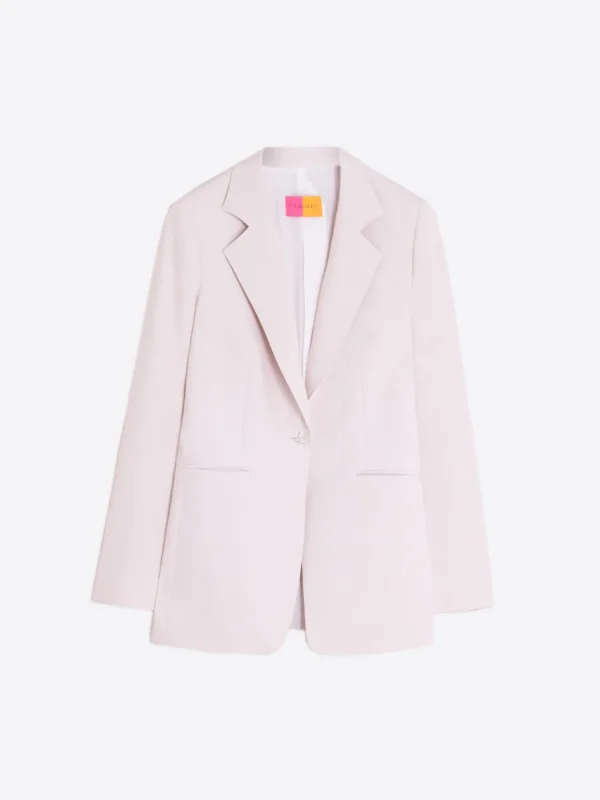 Mujer Vilagallo Chaqueta Crep Crudo Boton Joya