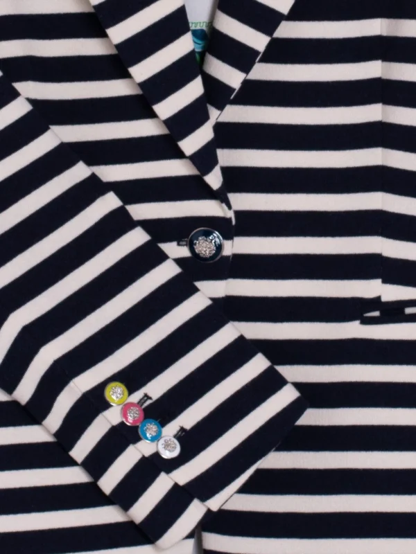 Mujer Vilagallo Chaqueta Sophia Blue Stripes Knit
