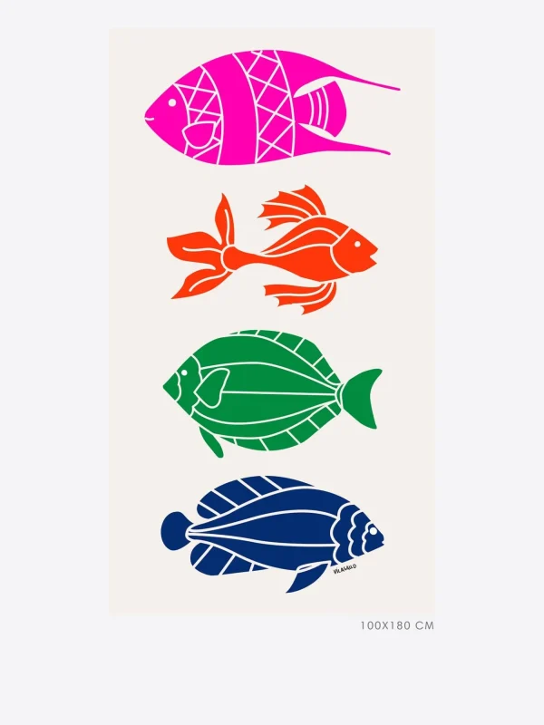 Mujer Vilagallo Foulard Jacquard Peces Colores