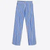 Mujer Vilagallo Pantalon Algodon Rayas Azul