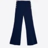Mujer Vilagallo Pantalon Punto Marino Botones Laterales Perfect Fit