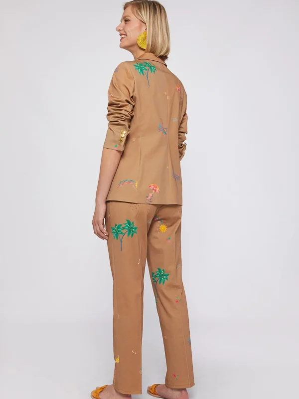Mujer Vilagallo Pantalon Tiffany Biarritz Gabardine Print