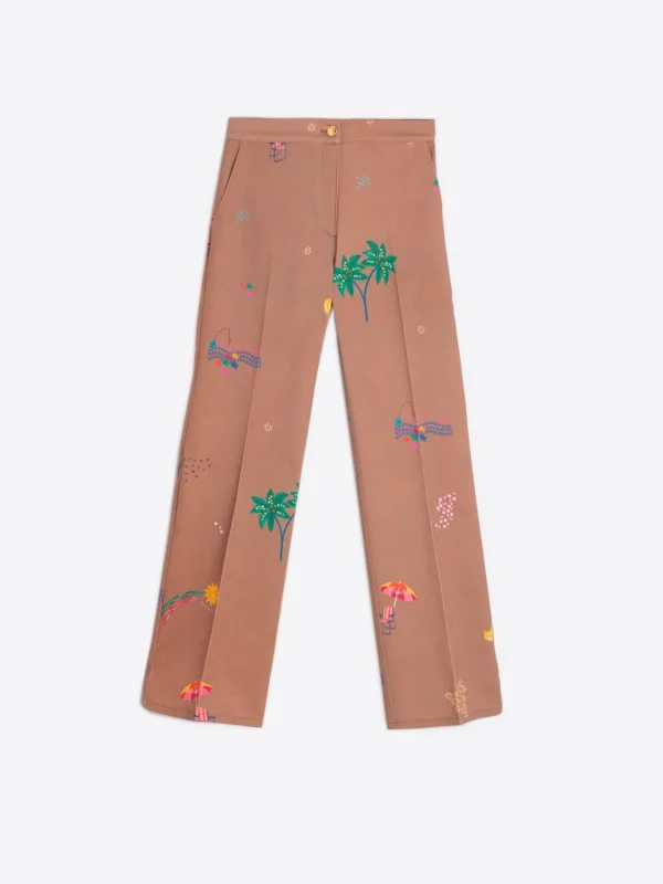 Mujer Vilagallo Pantalon Tiffany Biarritz Gabardine Print