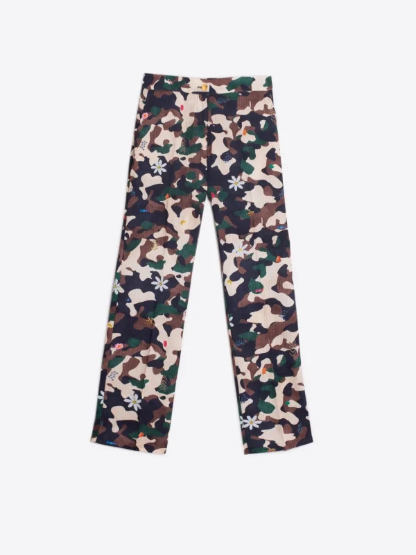 Mujer Vilagallo Pantalon Tiffany Camouflage Embroidery Print