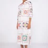 Mujer Vilagallo Vestido Algodon Estampado Azulejos