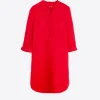 Mujer Vilagallo Vestido Coral Bordado 100% Lino