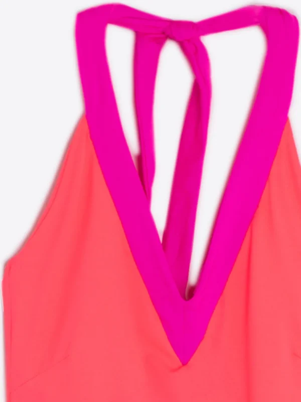 Mujer Vilagallo Vestido Daniela Orange Fluor Knit