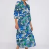 Mujer Vilagallo Vestido Estampado Blue Blossom