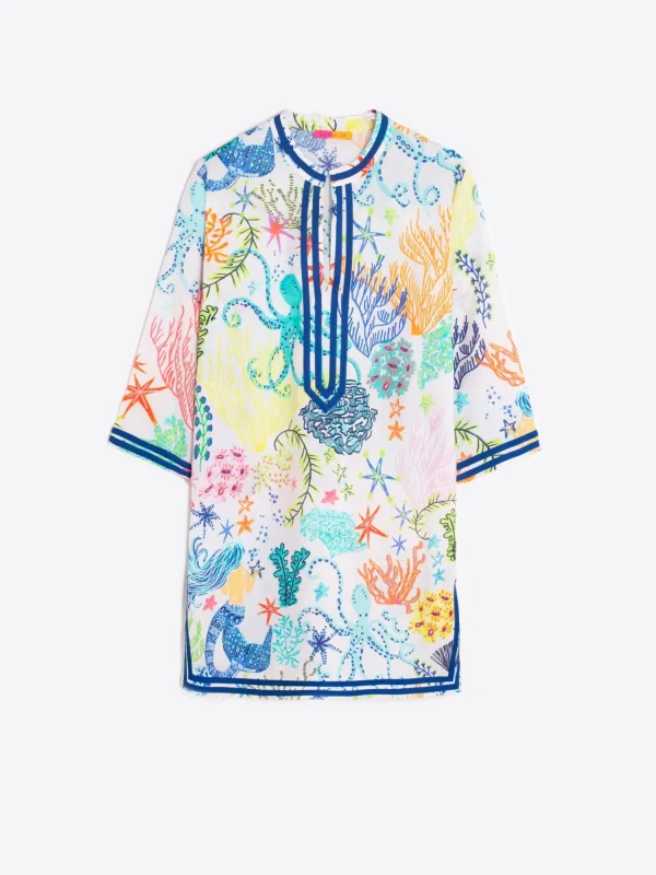 Mujer Vilagallo Vestido Kaftan Estampado Sirena