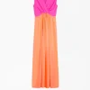 Mujer Vilagallo Vestido Lucia Orange Fluor Georgette