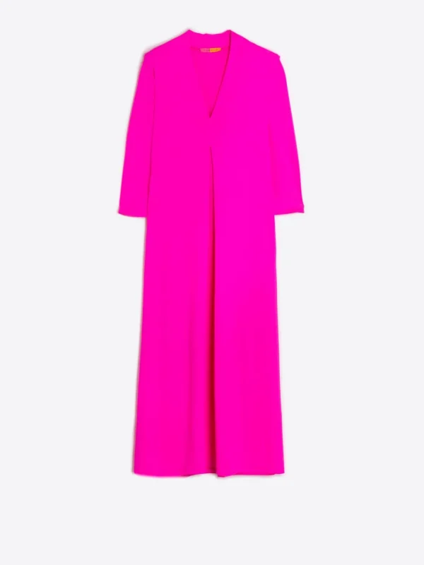 Mujer Vilagallo Vestido Punto Elastico Rosa Fluor