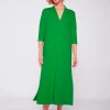 Mujer Vilagallo Vestido Punto Elastico Verde