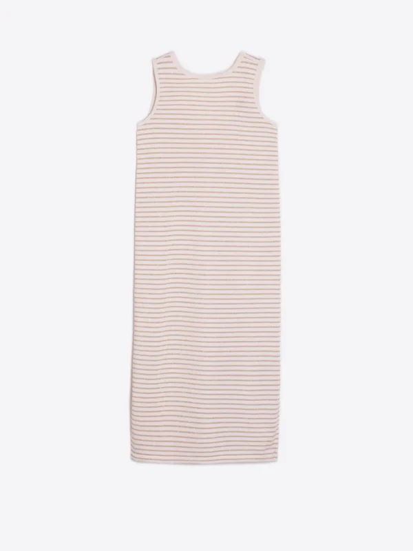 Mujer Vilagallo Vestido Punto Rayas Oro